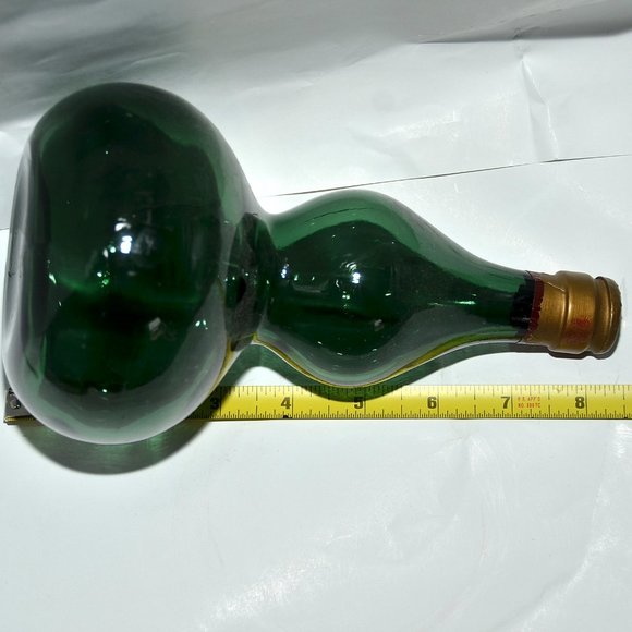 large green glass decorative jug decanter bottle home decor - Picture 1 of 13